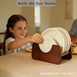 木制收纳架厨房桌面盘子沥水架餐盘收纳整理架一次性餐盘收纳架