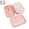 700ml square silicone fresh -keeping box office worker portable anti -string flavor lunch box solid color can be printed with logo