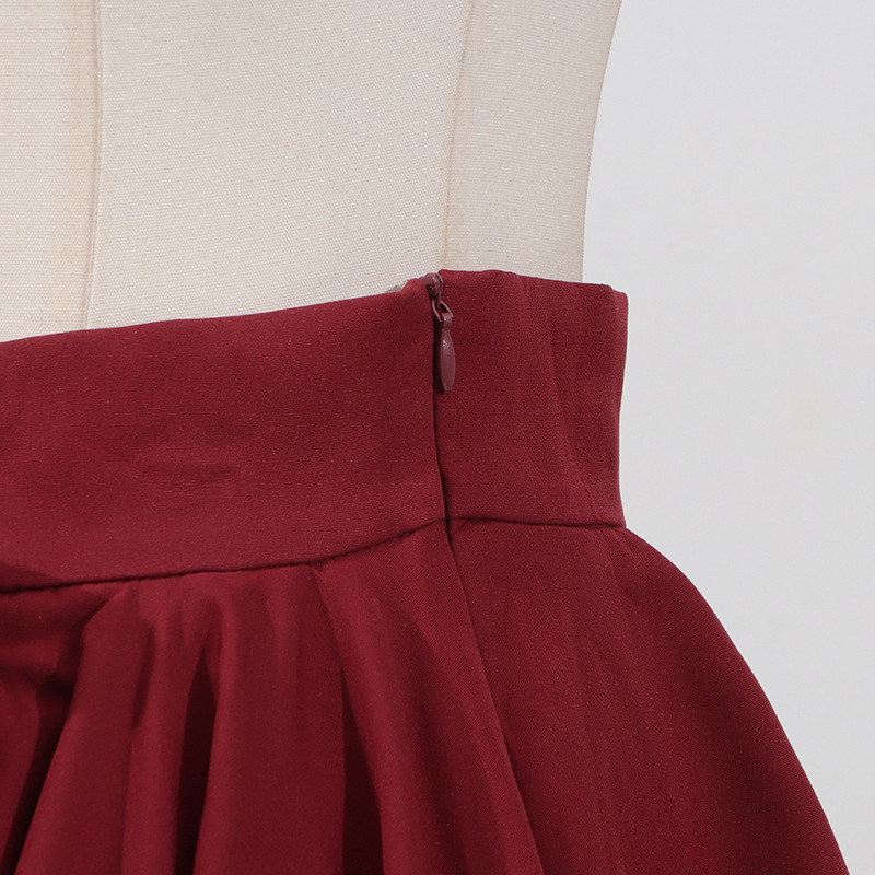Saia midi de cintura subida saia plissada evasé com flores_voghion.com