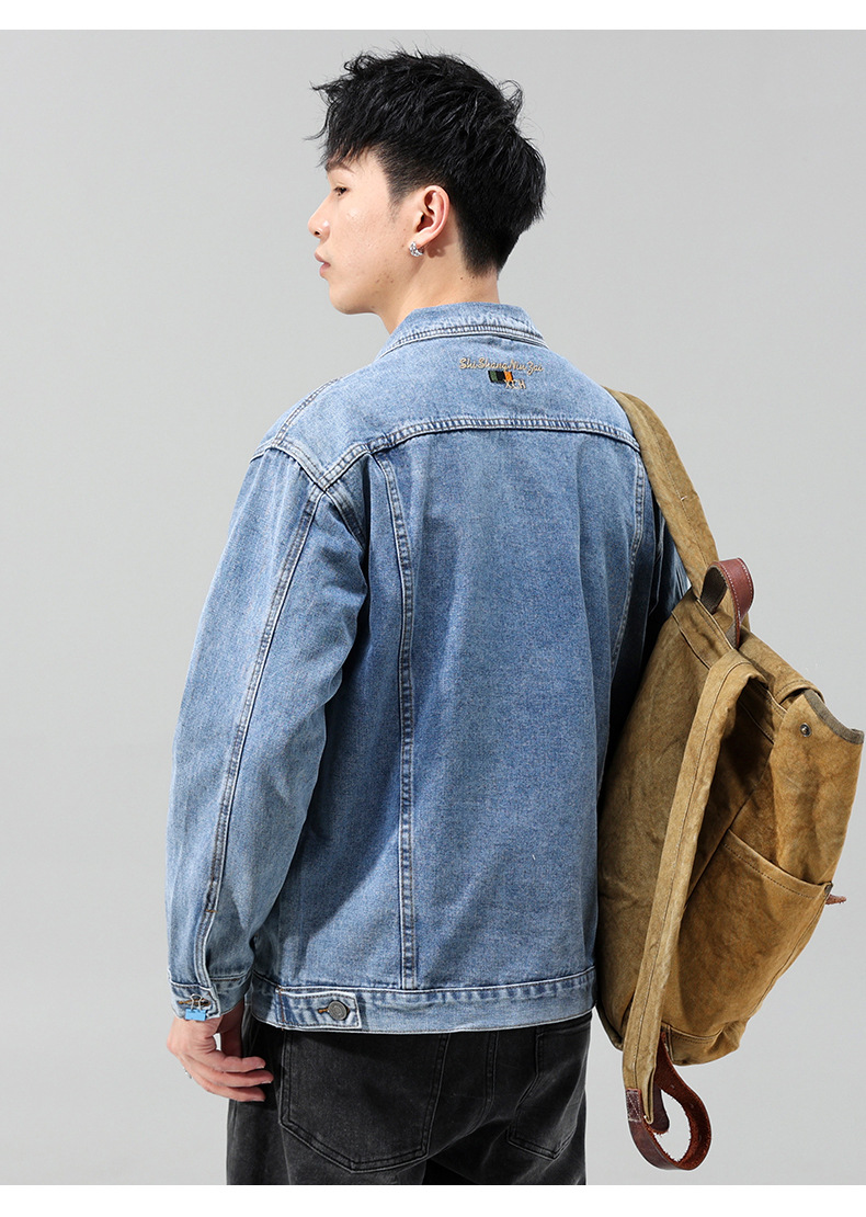 Men's Denim Jacket For Men Korean Style Trendy Workwear Spring_voghion.com