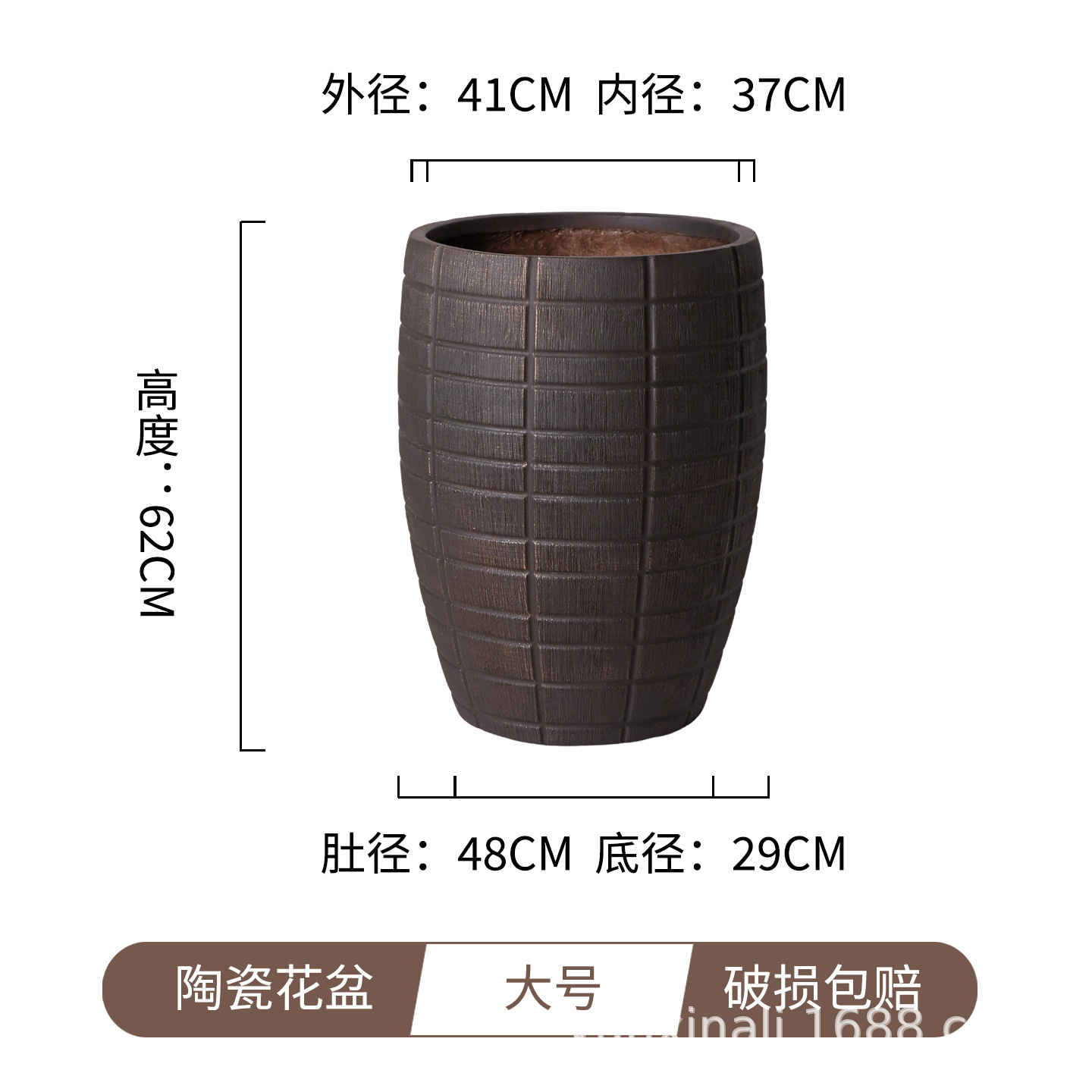 Creativo estilo nórdico de alta calidad negro oro magnesio barro relieve de gran calibre maceta interior centro comercial Nan Tian bambú ornamentos verdes