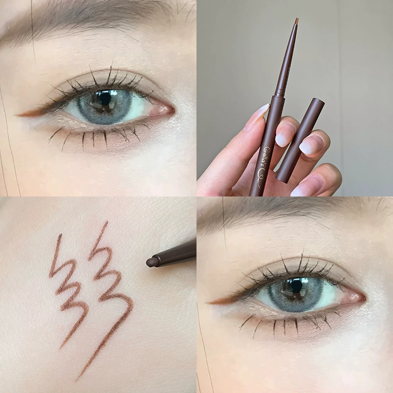 Карандаш- eyeliner Jili Gellas Eyeline Pen гладкий без осыпания, тонкий наконечник, цвет черный винно-красный