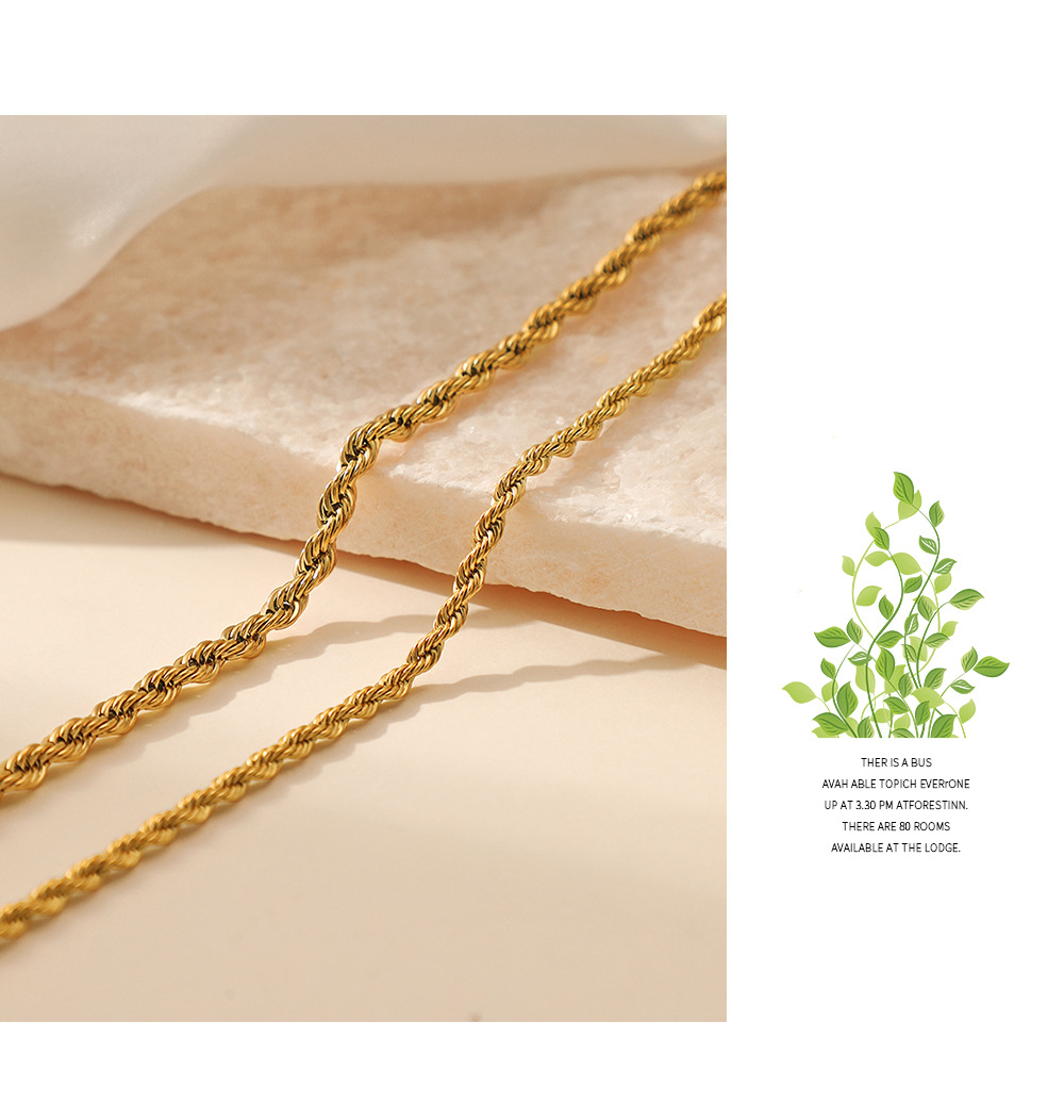 304 Stainless Steel Chain Material Wholesale Jewelry Fashion Twist 304 Stainless Steel Plating Stainless Steel Necklaces