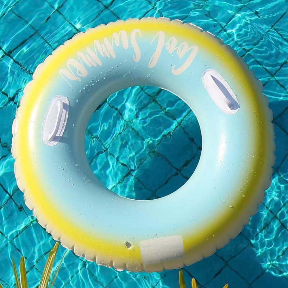 Transfronterizos ampliados con mango de barco de anclaje arco iris anillo de natación para adultos anillo de natación infláble arco iris de gran tamaño para hombres y mujeres