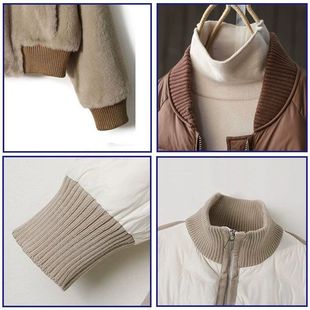 Pure Cotton Elastic Threaded Collar Sweatshirt Jacket Sweater Thickeneded Round Neck Accessories Knitted Rib Fabric Elastic Collar