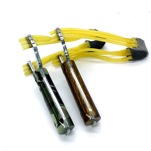 Wholesale mahogany camouflage wild wolf slingshot three-card 6-stock card ball slingshot outdoor three-card wolf slingshot five yuan store supply
