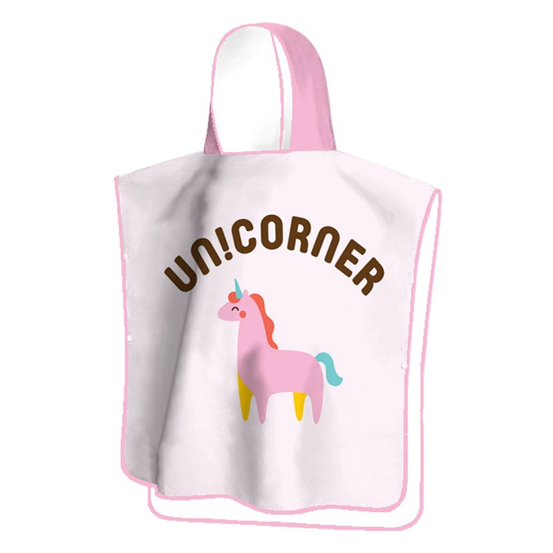 Детское банное полотенце с накидкой и капюшоном, быстросохнущее пляжное полотенце, халат Amazon, морской купальный халат с мультяшным принтом для переодевания