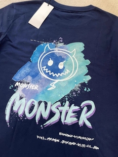 Export Foreign Trade Surplus Goods ~ Bargain European and American High Street Trendy Brand Monster Short-Sleeve T-Shirts for Men and Women with Unique Design Tops