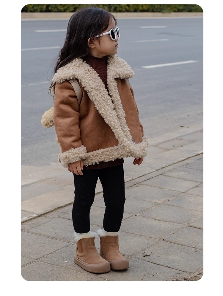 Children's Boots 2025 New Winter Big Snow Cotton Girls' Baby Fleece-Lined Kids' Shoes_voghion.com