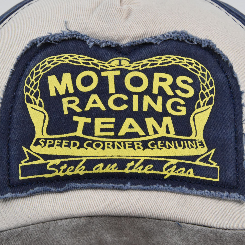 Graffiti MOTORS printed sticker baseball color blocked duckbill cap CP864_voghion.com