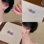 圆形小众超闪小清新耳钉