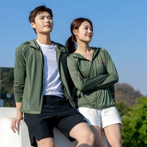 New UPF50+ couple sun protection clothing for men and women, anti-UV summer ice silk fishing sun protection clothing jacket for men