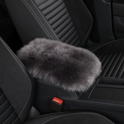 Mat Pure Wool Velvet Winter: Armrest box - charcoal-ash