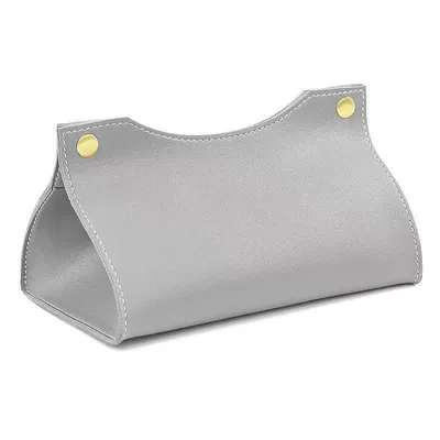 Bedroom Car Desktop Leather Tissue — Car tissue box/set - gray-v-mouth-tissue-box