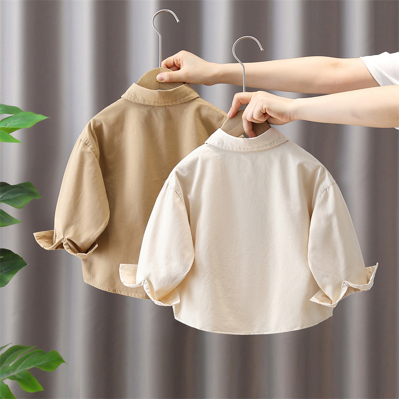 7818 Camisa de manga larga de otoño para niños 2025 nueva ropa para niños primavera y otoño chaqueta de bebé para niños blusa casual para niños