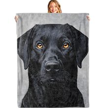 酷炫黑色拉布拉多犬毛毯柔软​​轻质法兰绒拉布拉多犬肖像绒毛毯