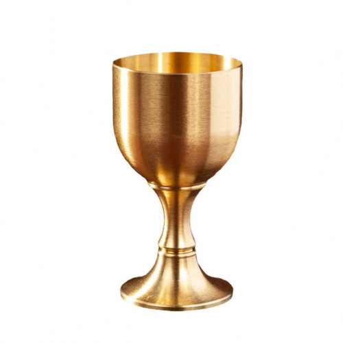 Brass wine cup Chinese wine banquet copper cup holy water cup office desk copper craft decorative brass tall glass