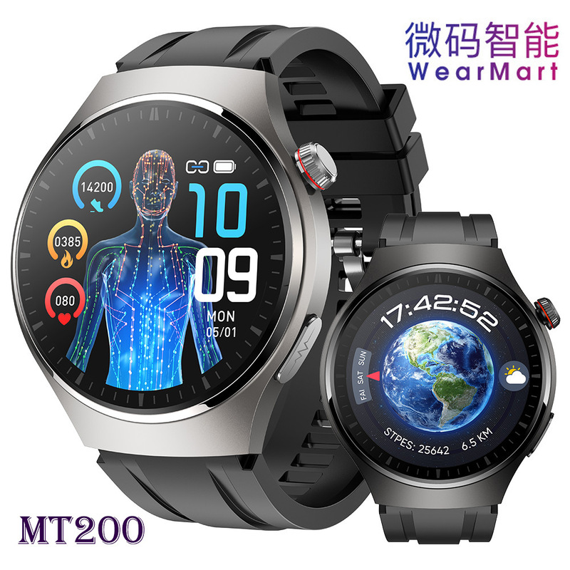 Cross-border new MT200 smart watch ECG ECGPPG Bluetooth call AMOLED screen with screen encoder