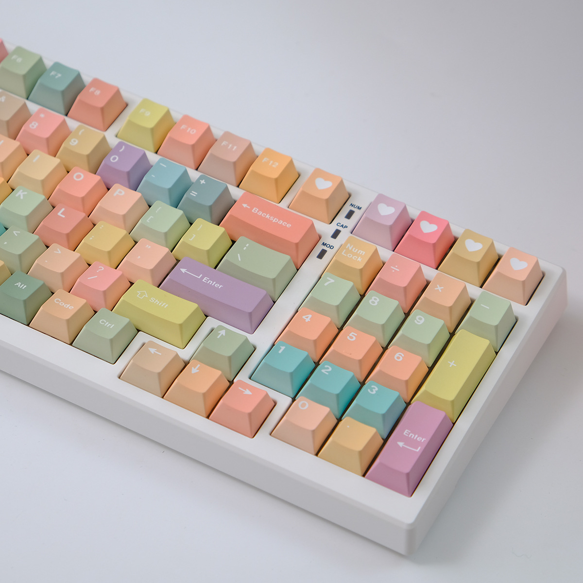 2446 caramelo sublimación térmica 5 lados tapa de teclado mecánica tapa de teclado PBT tapa de teclado transferencia térmica