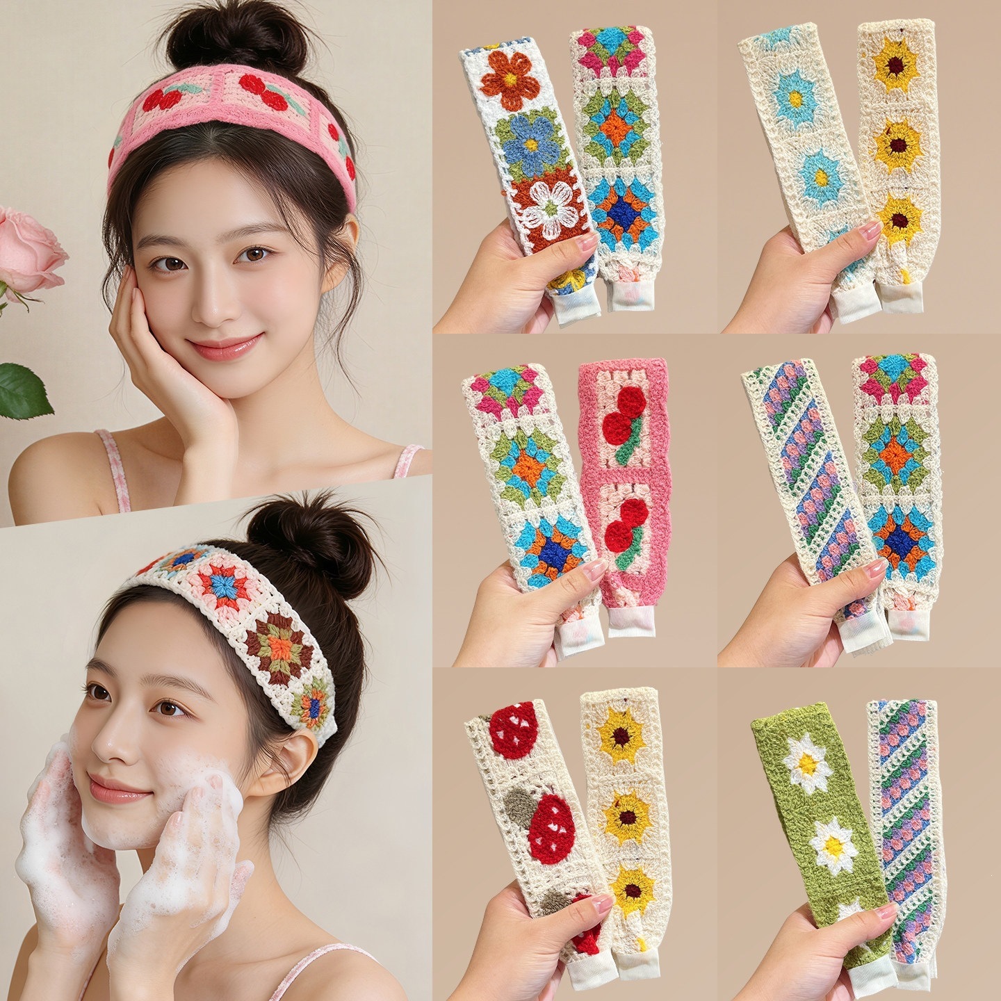 Woolen knitted bangs hairband, hair patch for tidying stray hairs, face-washing headband, 2026 new model hairband, women's hair tidying tool