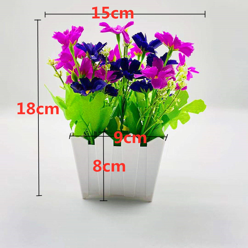 仿真盆栽假花盆景人造花小摆件仿真跳舞兰栅栏盆景跨境货源直供