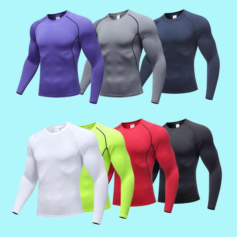 Men's Basketball sports tight top quick-drying workout clothes long-sleeved running training clothes high elastic moisture absorption compression top Men's Basketball sports tight top quick-drying workout clothes long-sleeved running training clothes high elastic moisture absorption compression top