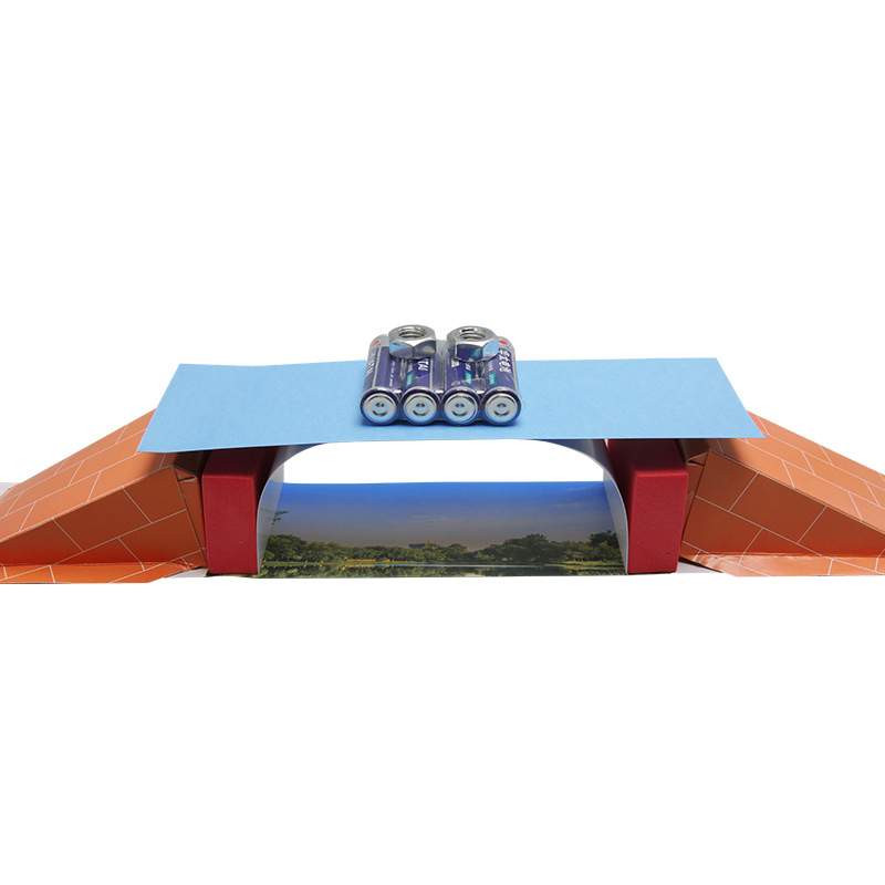 Estructura mecánica experimento físico Paper Bridge tecnología de construcción pequeña producción de vapor estudiante de escuela primaria y secundaria material de juguete de enseñanza de ciencias