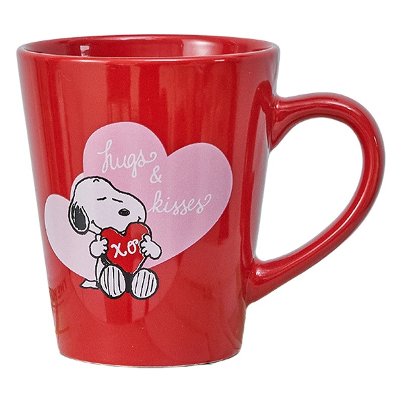 Simple ins estilo alto-aspecto taza cónica de dibujos animados pareja Taza de cerámica de alta temperatura calcomanías hogar taza de agua
