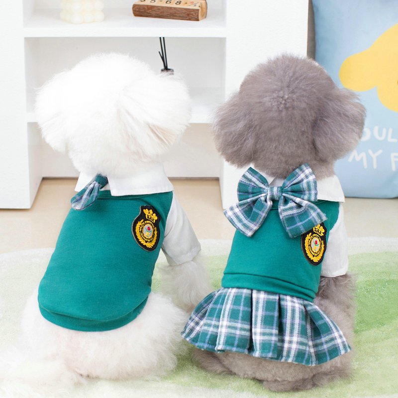 Puppy Clothes Spring New 23 College Style Couple Suit Teddy Bixiong Casual Fashion Dog Clothes for Hair