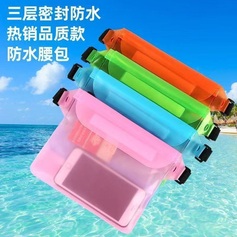Waterproof Mobile Phone Waist Bag with Three Layers of Sealing, Suitable for Swimming, Rafting, and Water Splashing Festival, Can Take Photos with Touch Screen, Large Capacity Waterproof Phone Pouch
