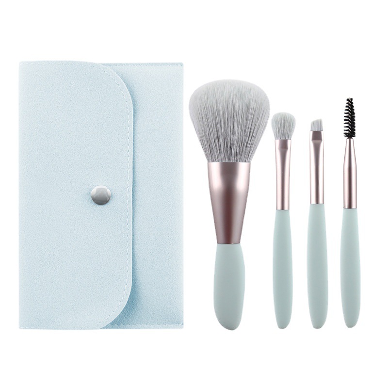 Juego de brochas de maquillaje de 4 piezas para principiantes, herramientas de belleza para contorno facial, polvo suelto, brocha para corrector, brocha de maquillaje de cerdas suaves