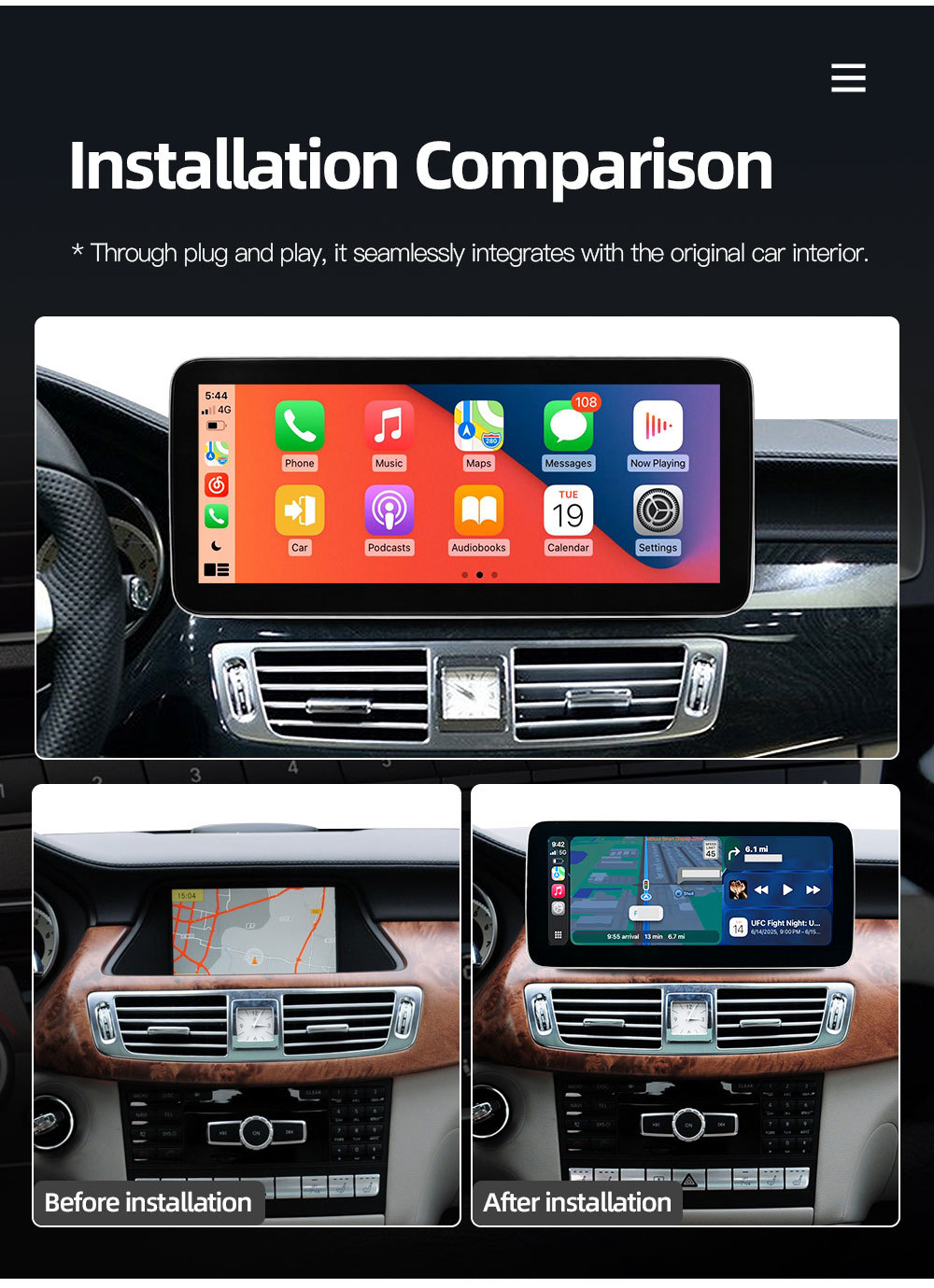 Suitable for Mercedes-Benz Cls W218 X218 Car Central Control Large Screen Navigation Carplay Radio Player