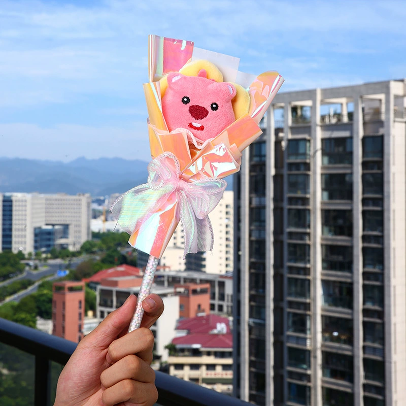 Plush Doll Bouquet for Valentine's Day, Cartoon Character Gift Plushies, 20×5×30 cm