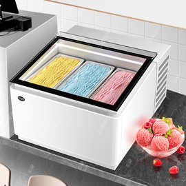 东贝硬冰淇淋展示柜台式3盒冷冻冰激凌柜雪糕柜厚切炒酸奶展示柜