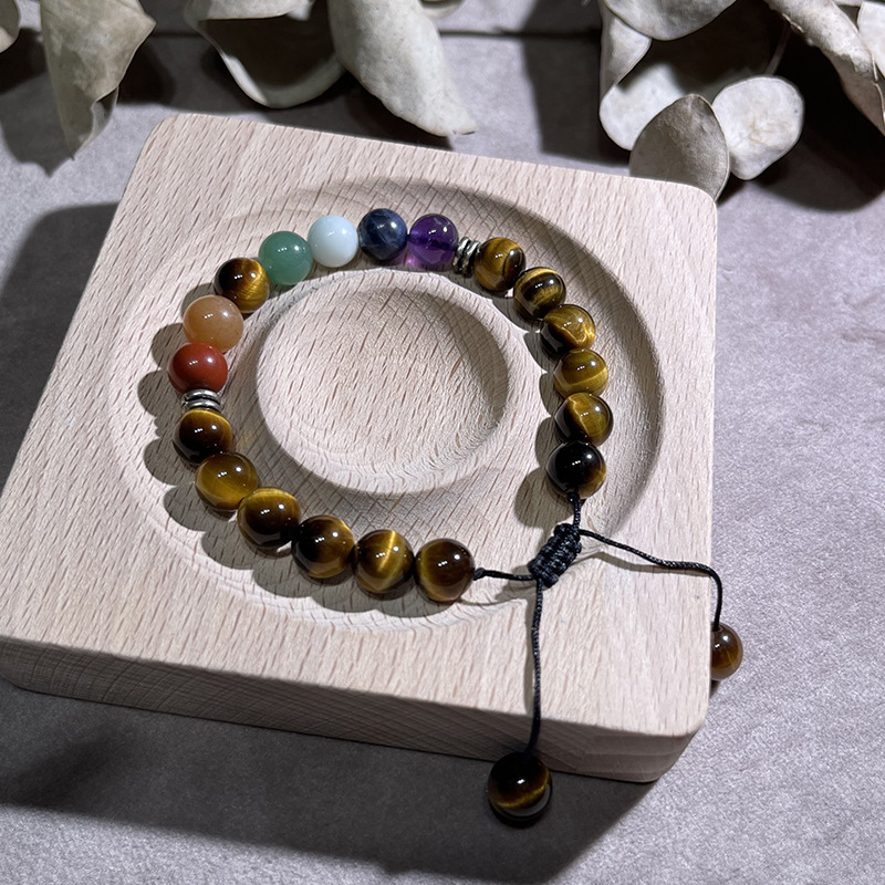 Qiao En Crystal Bracelet Yellow Tiger Eye Bracelet Girly Colorful Bracelet Hand Ornament Beaded DIYGift