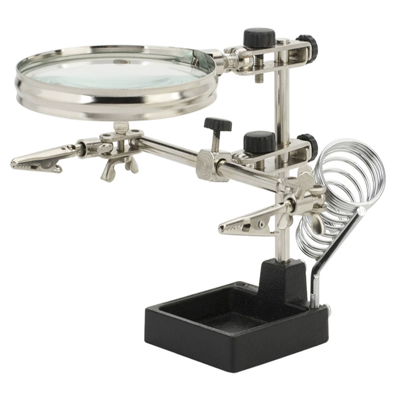 90 мм Многофункциональный с пружинным зажимом Вспомогательный зажим для электрического провода экспериментальный верстак Обнаружение чтения увеличительного стекла