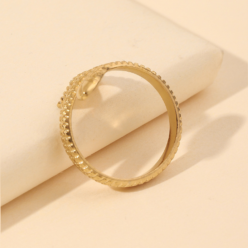 Transfronterizo nueva pulsera de acero inoxidable personalizada fundición hidráulica anillo de acero de titanio pequeña serpiente apertura ajustable fabricante