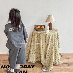 2024 Korean children's clothing spring new style children's Korean style suit girls cardigan jacket + 9-point pants 123062