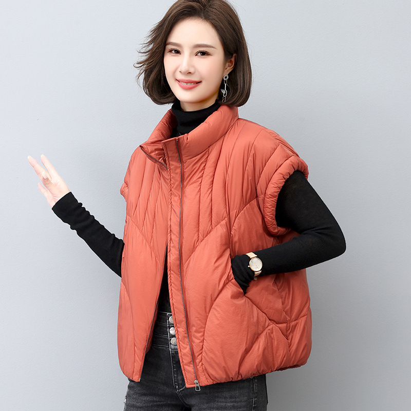 Casual Large Size Down Vest 2023 Winter New 90 White Duck Down Collar Down Vest Half Sleeve Shoulder Vest