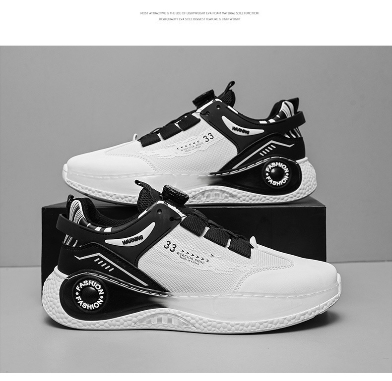 Drehbarer Knopf Herren Sommer Mesh Atmungsaktiv Vielseitig Casual Sport für Teenager Dickbesohlte Running Dad Trendy Schuhe_voghion.com