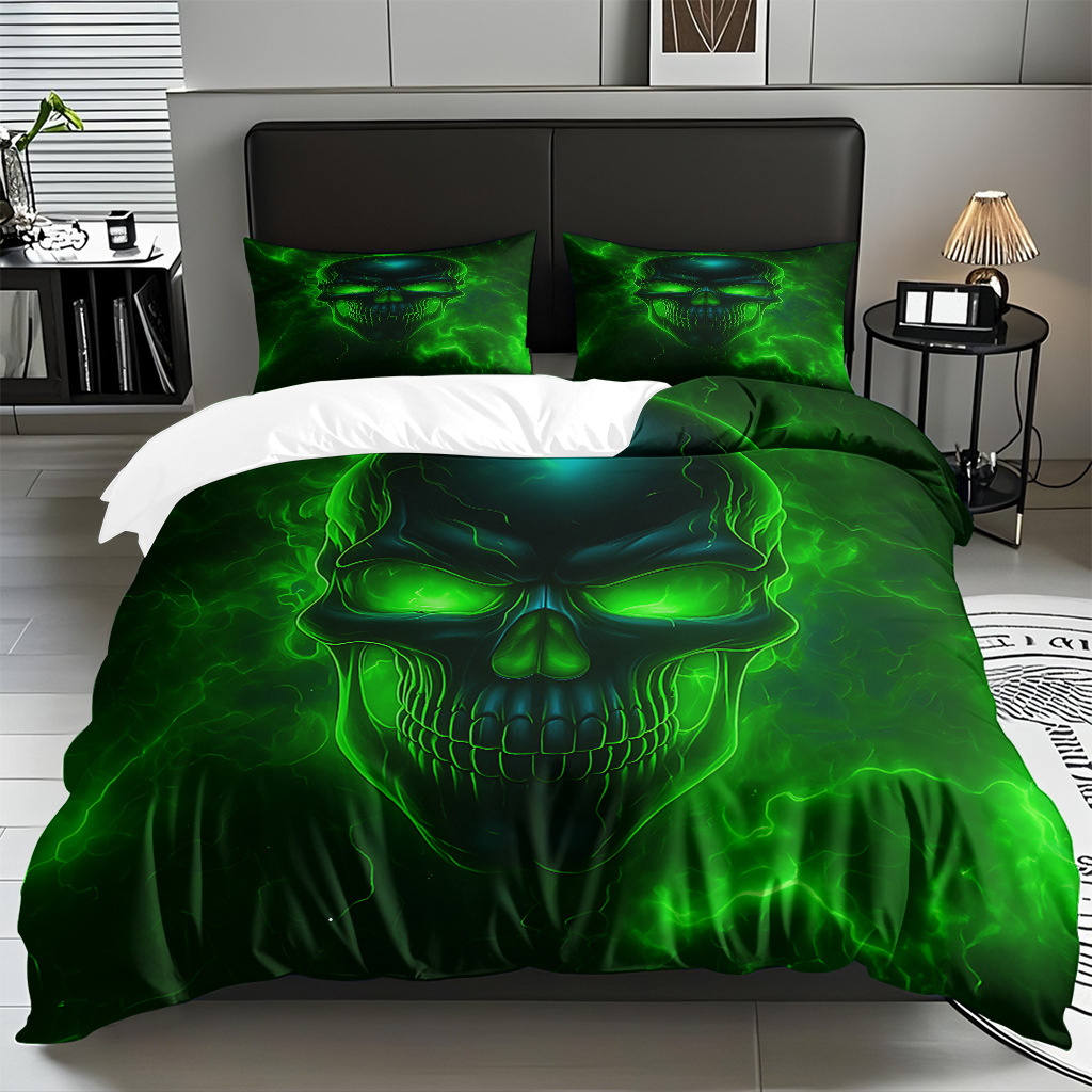 TEMU / JIT transfronterizo hogar cabeza de colcha impresa digital conjunto de edredón abrasivo fuente de ventilación fábrica directa