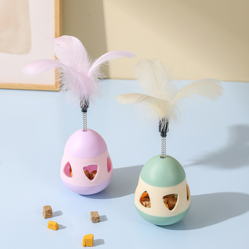 Toy Ball Self-Entertainment Tumbler Wand Food Dispenser Cat Spinner Teaser Kitten Pet Supplies Cross-Border_voghion.com