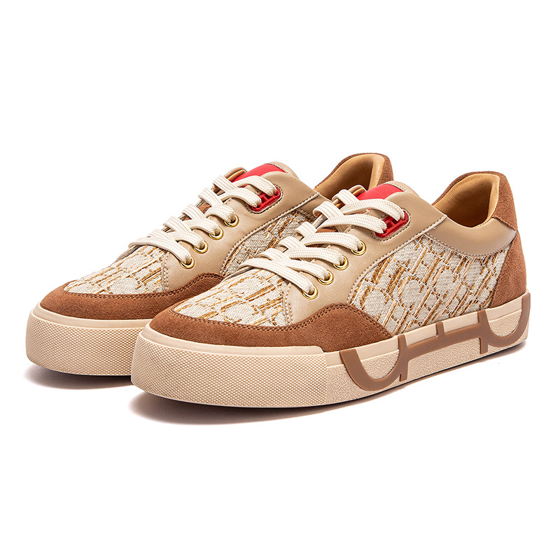 CHCH Leisure Board Shoes Low Colorblock Khaki Brown