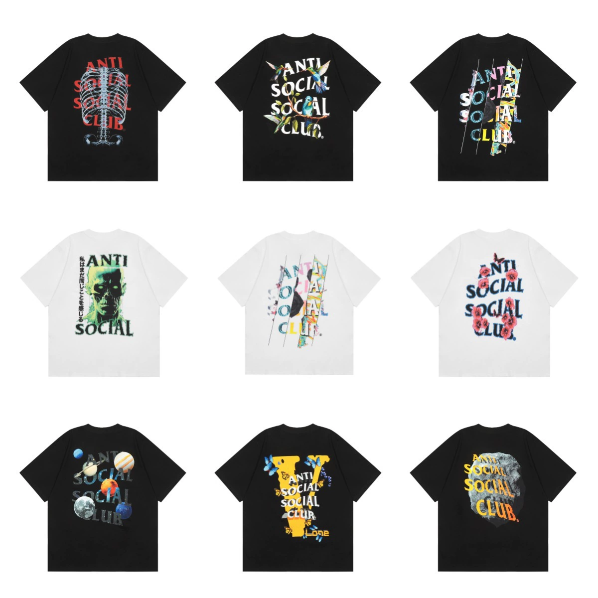 Высокое качество ASSC прилив бренда для мужчин и женщин летом новая внешняя торговля оптом молодежная пара футболка с коротким рукавом тренд High Street