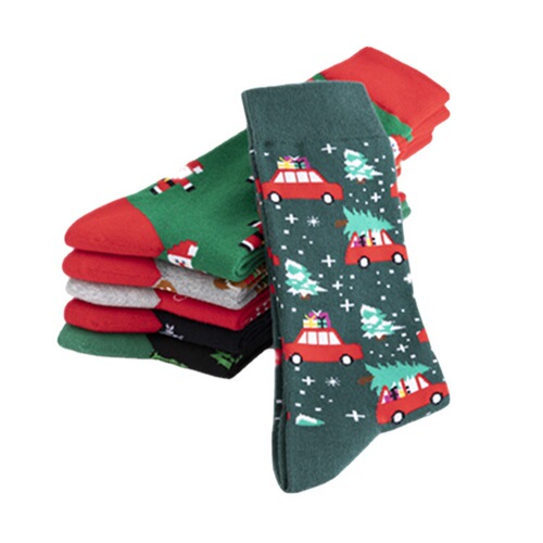 New Colorful Trendy Socks Medium and High Cotton Socks Large Size Christmas Elements Casual Trendy Men's Socks Wholesale