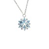 Demi-season azure small design necklace, with snowflakes, light luxury style, diamond encrusted, Birthday gift