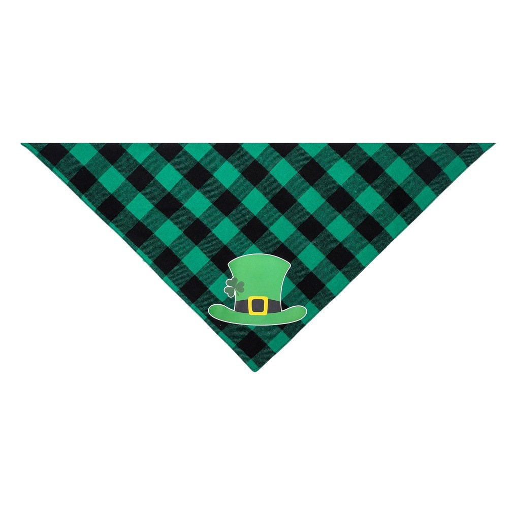 Fábrica nuevo en stock bufanda de triángulo transfronterizo Día de San Patricio bufanda de perro día irlandés mascota saliva toalla