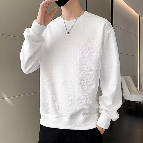 Men's sweatshirt Spring and Autumn 2025 youth solid color all-match fashion brand round collar men's long-sleeved shirt trendy fashion brand new style