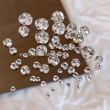 无底托成品堆水钻球美甲饰品闪透白色款成品百搭穿戴指甲装饰配件
