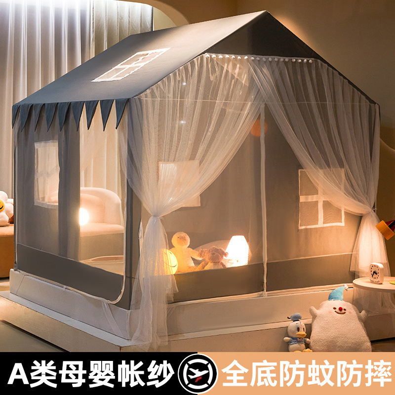 Verano nuevo tipo de casa pequeña mosquitera hogar 2024 nuevo dormitorio instalación gratuita yurta bebé niño anti-caída tienda